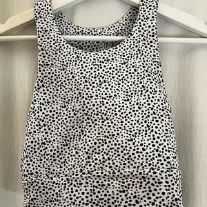Polka Dot Sports Bra - Black and White
